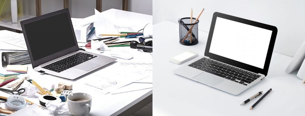 messy vs tidy desk